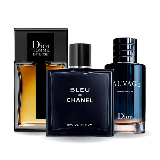 SET DI 3 PROFUMI: SAUVAGE DIOR, BLEU DE CHANEL, DIOR HOMME INTENSE 100ML