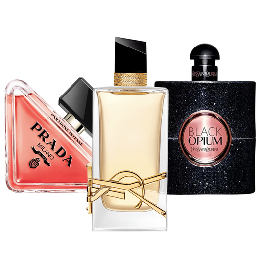 SET DI 3 PROFUMI: PRADA PARADOX, BLACK OPIUM YVES SAINT LAURENT, LIBRE 100ML